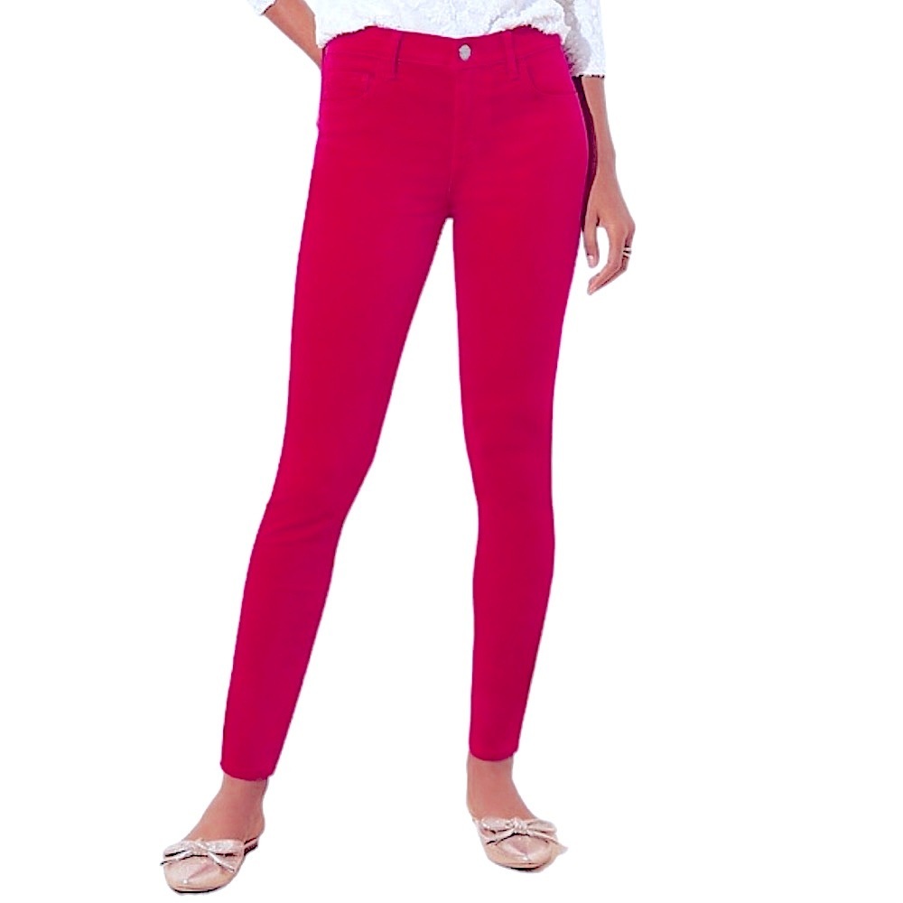 NWT Ann Taylor LOFT | Women’s raspberry/magenta velvet skinny jeans, size 27/4P